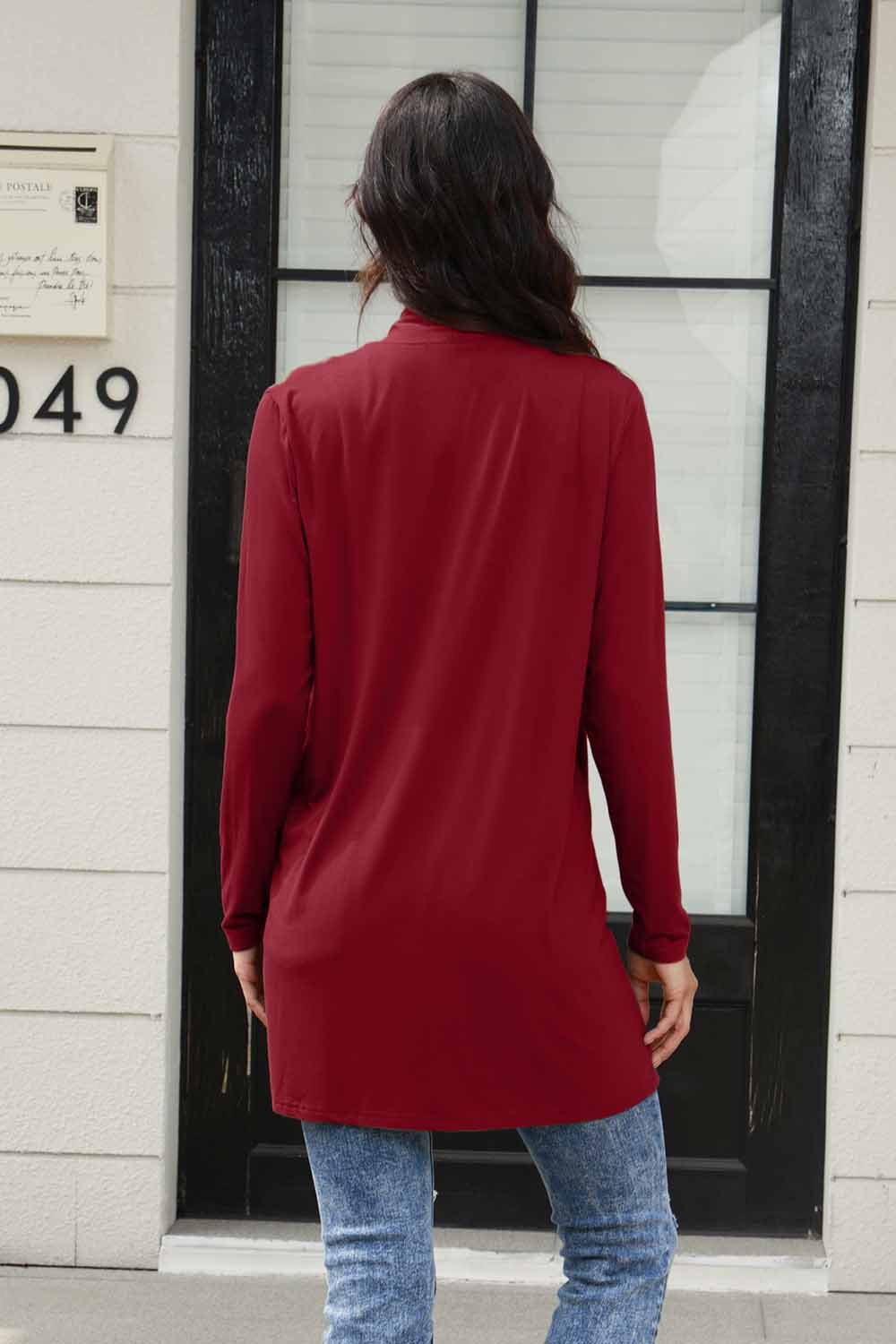 FINAL SALE- Basic Bae Open Front Long Sleeve Cardigan with Pockets