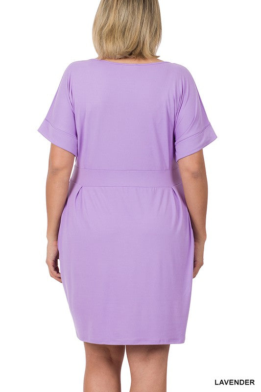 Zenana Brushed Tie Belt Dress