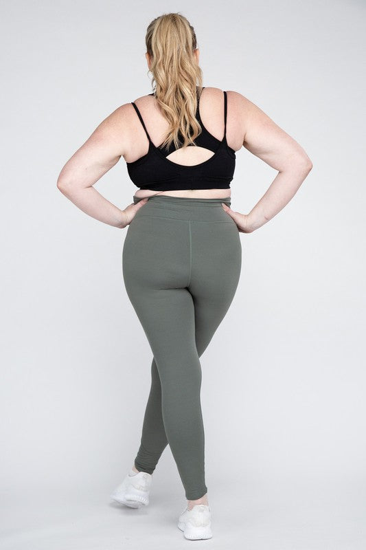 Rae Mode Plus Size V Waist Full Length Leggings