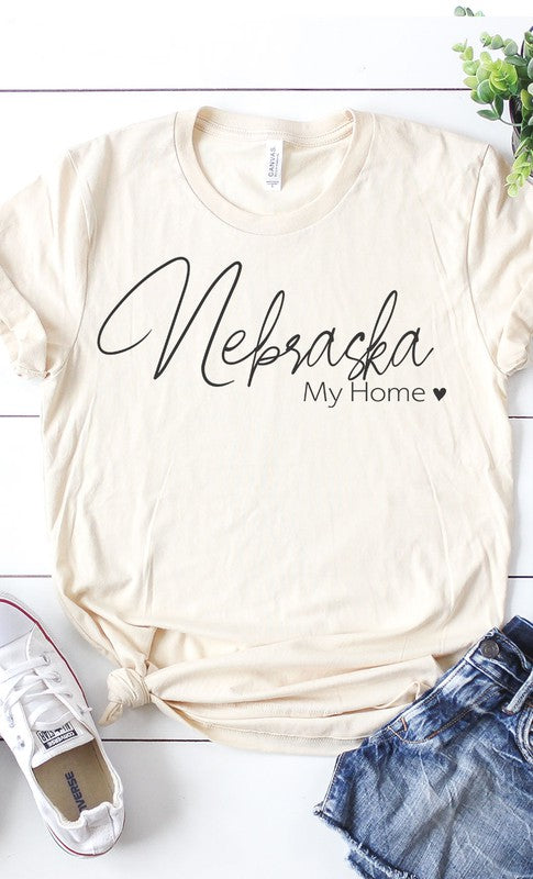 Nebraska my home graphic tee PLUS