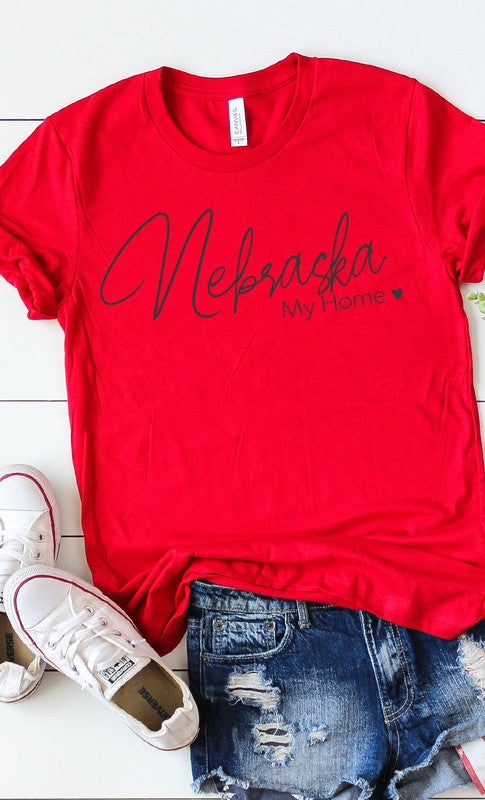 Nebraska my home graphic tee PLUS