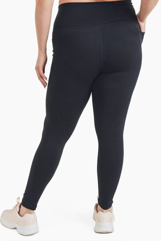 Curvy Tapered Band Essential High Waist Leggings