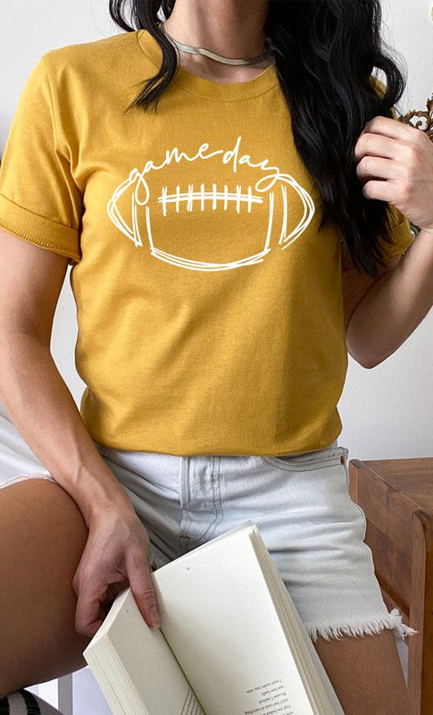 Cursive Football Game Day Graphic Tee PLUS