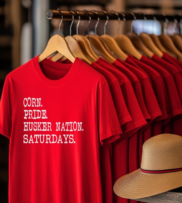 Corn. Pride. Husker Nation. Saturday.Crew Neck Tee
