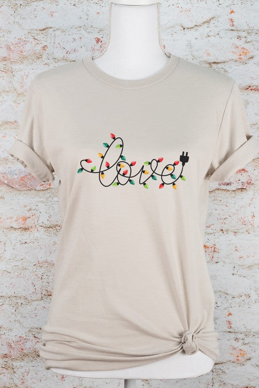 Love Christmas Lights Graphic Boutique Tee