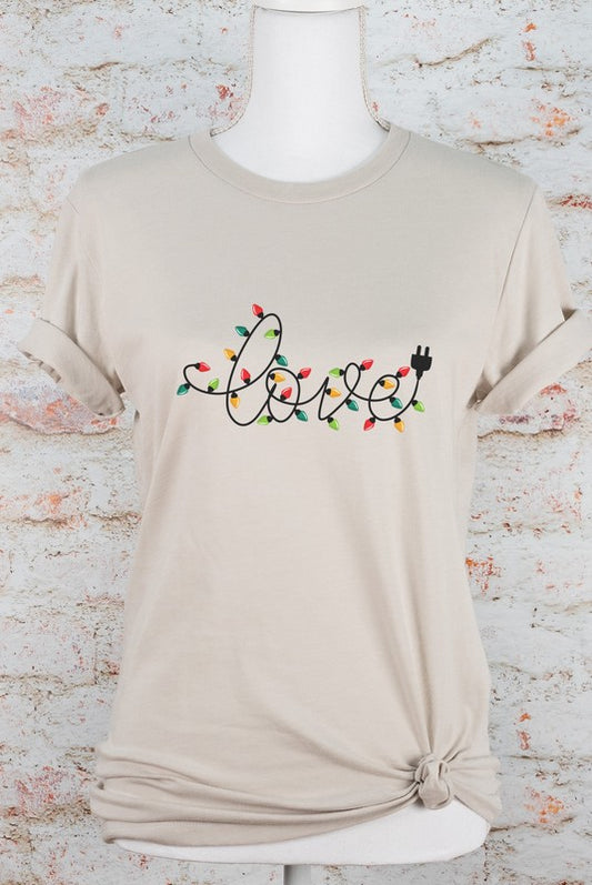 Love Christmas Lights Graphic Boutique Tee