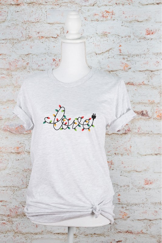 Love Christmas Lights Graphic Boutique Tee