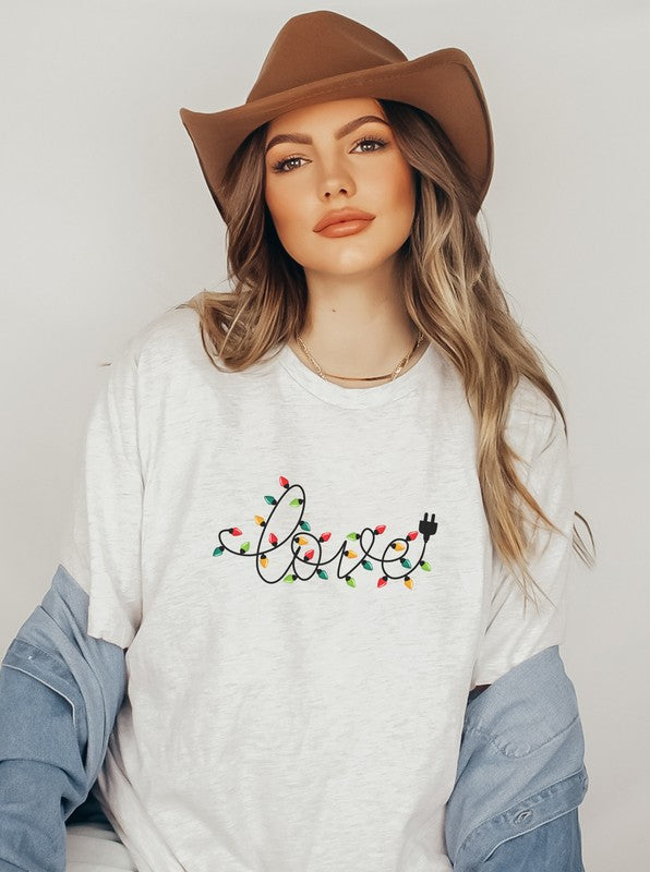 Love Christmas Lights Graphic Boutique Tee