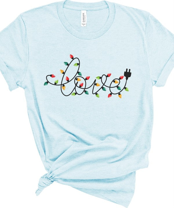 Love Christmas Lights Graphic Boutique Tee