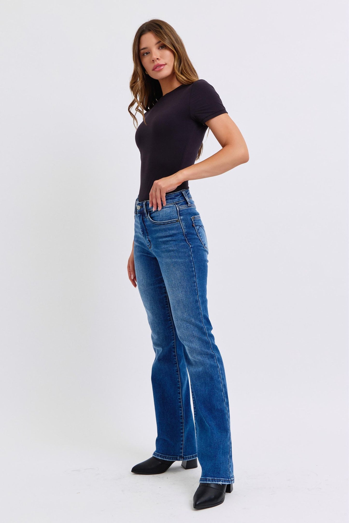 Judy Blue Run Mid-Rise Bootcut Jeans with Thermal Lining
