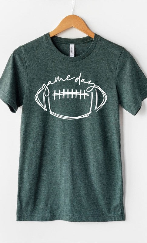 Cursive Football Game Day Graphic Tee PLUS