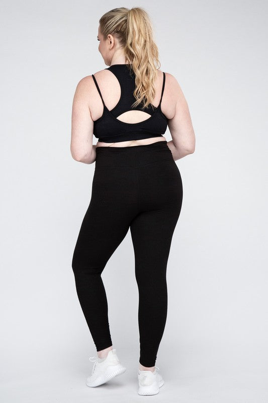 Rae Mode Plus Size V Waist Full Length Leggings