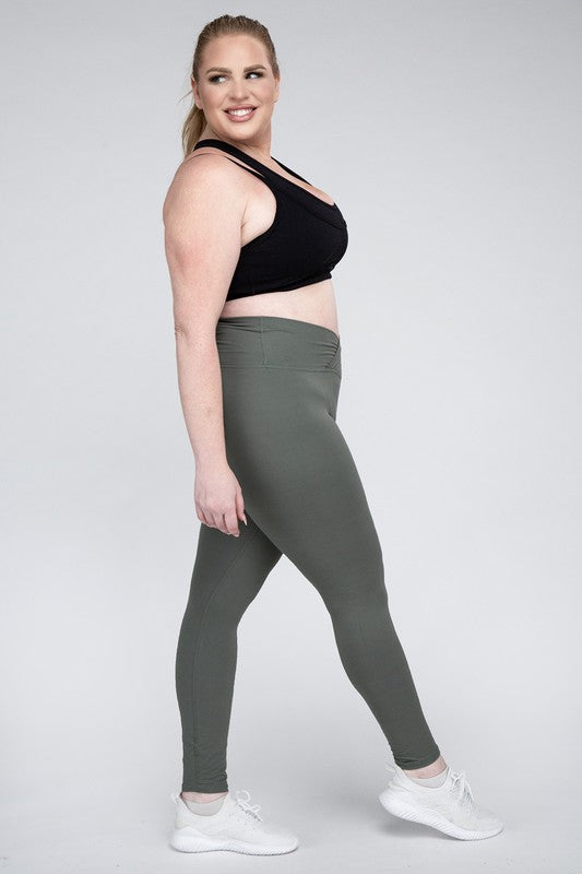 Rae Mode Plus Size V Waist Full Length Leggings