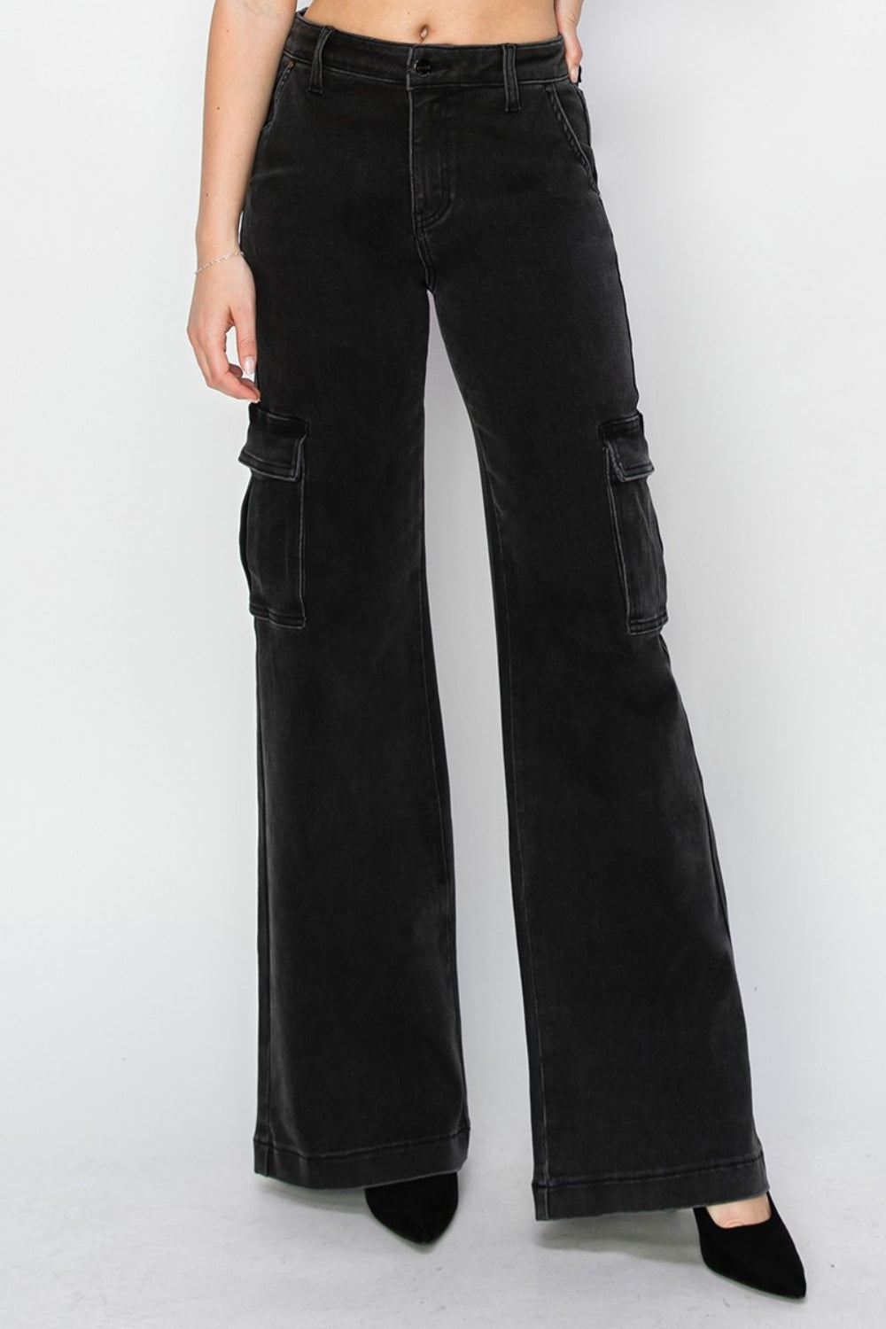 Risen High Rise Wide Leg Cargo Jeans