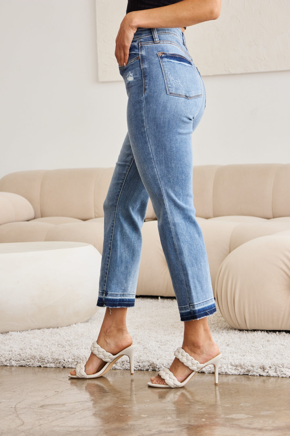 Judy Blue  Release Hem Cropped Bootcut Jeans