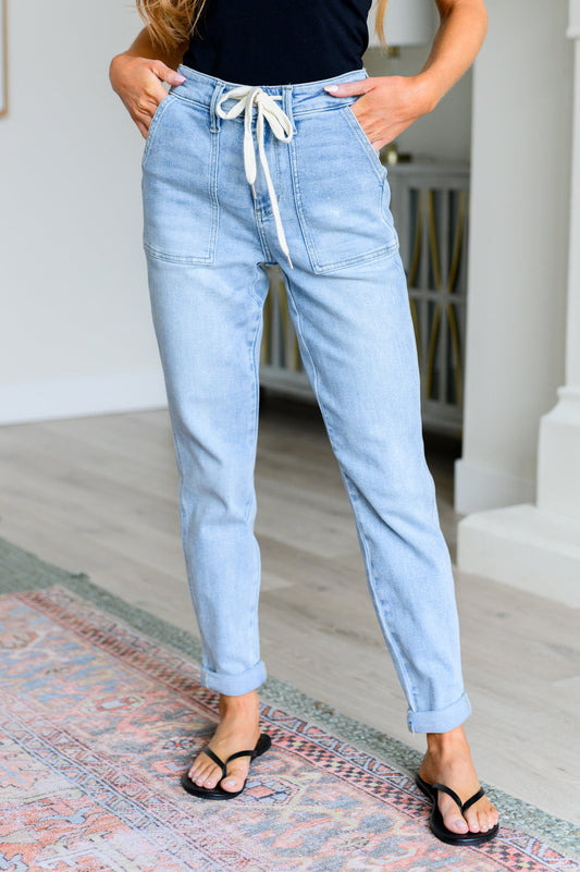 JUDY BLUE Cooper High Rise Vintage Denim Jogger