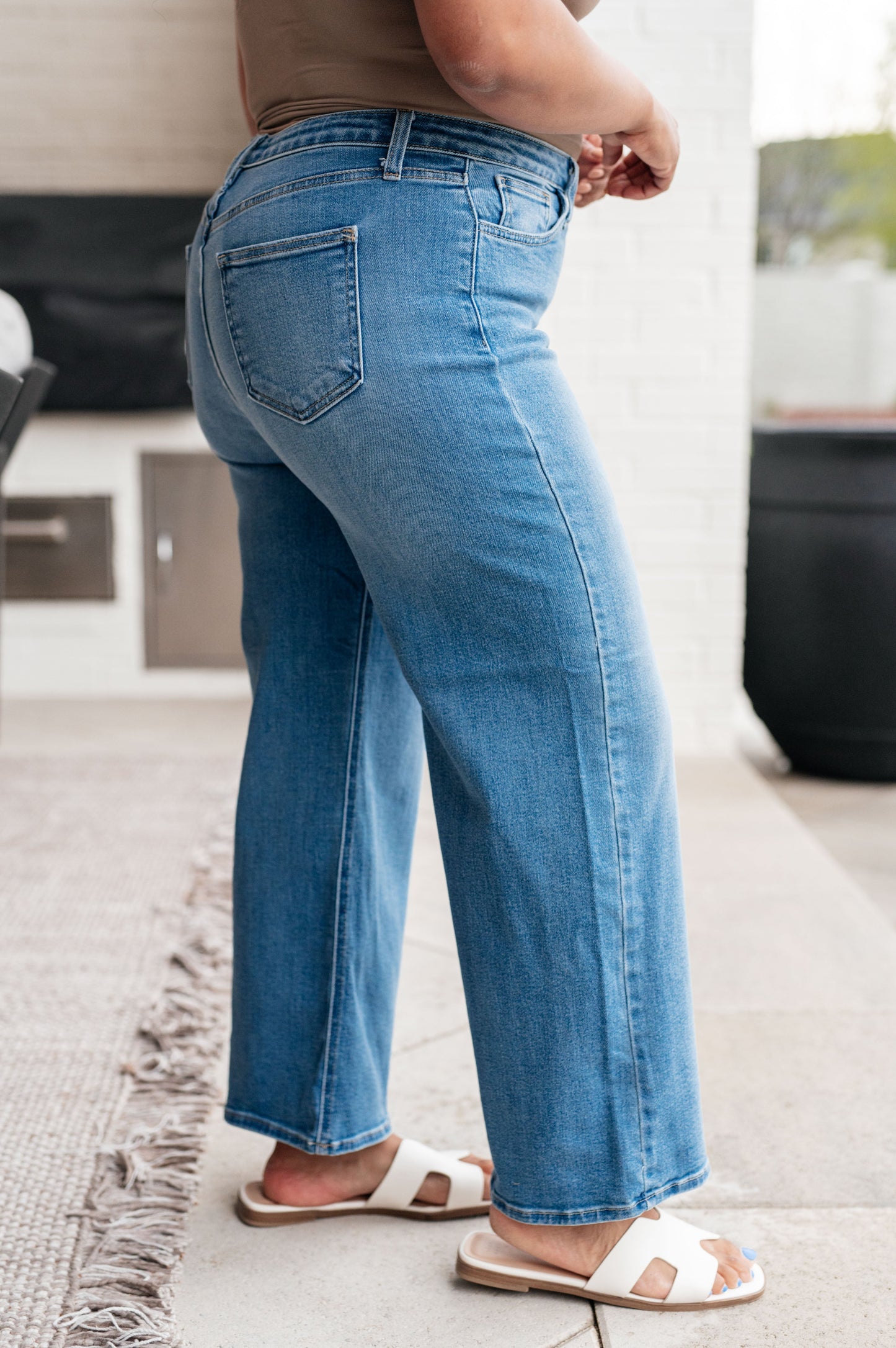 Judy Blue Hayes High Rise Wide Leg Crop Jeans