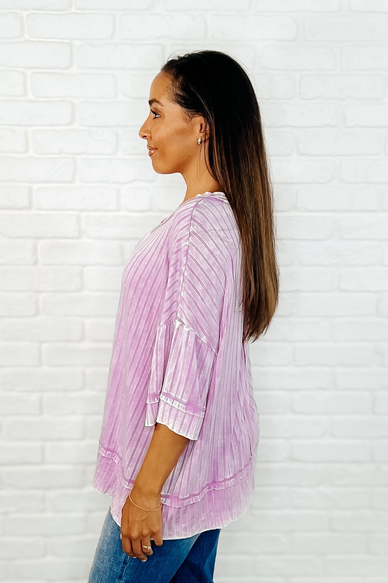 Zenana Loosely Speaking Oversized Basic Top in Mauve