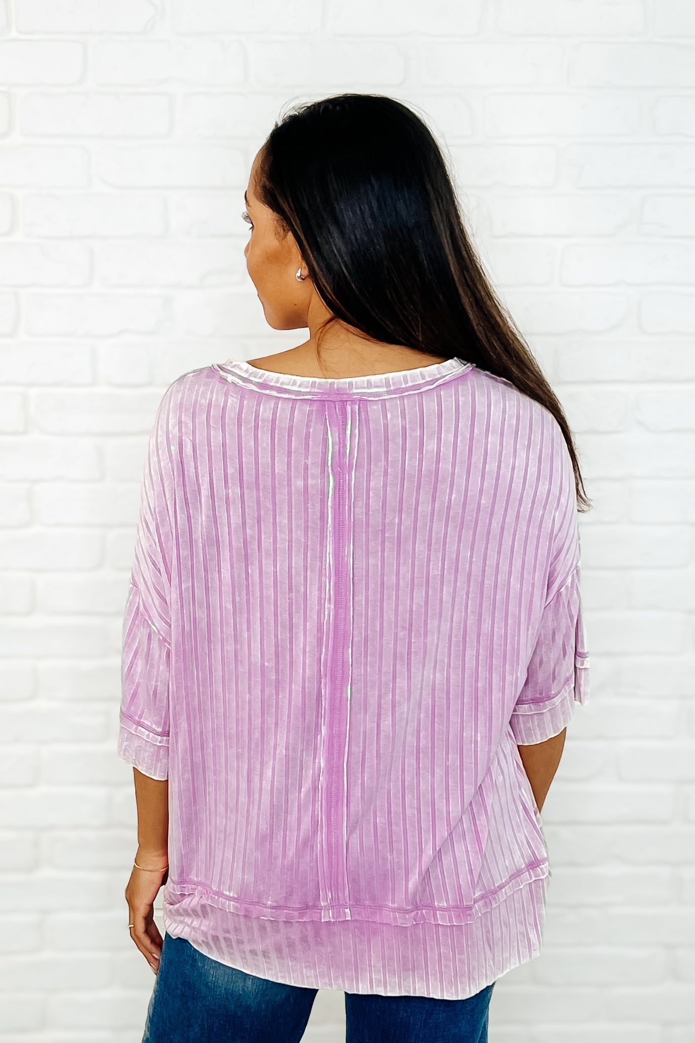 Zenana Loosely Speaking Oversized Basic Top in Mauve