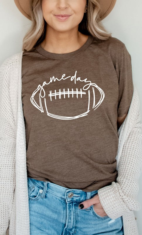 Cursive Football Game Day Graphic Tee