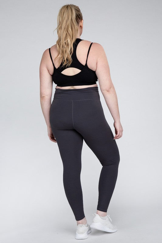 Rae Mode Plus Size V Waist Full Length Leggings