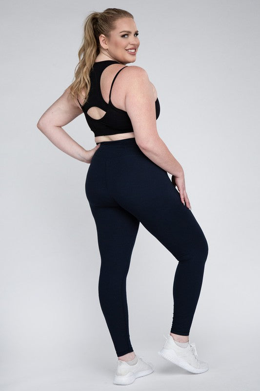 Rae Mode Plus Size V Waist Full Length Leggings