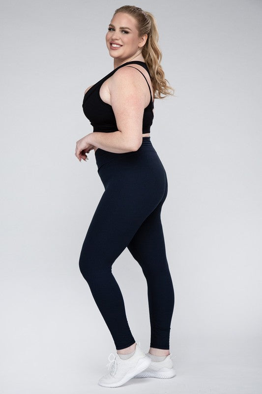 Rae Mode Plus Size V Waist Full Length Leggings